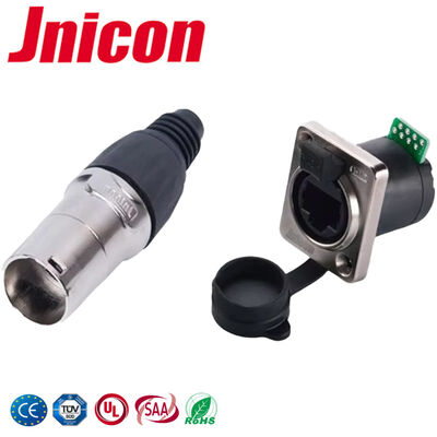 UL94-V0 IP44 IP65 RJ45 Wtyczka z gniazdkiem Wodoszczelna podłącza 500V