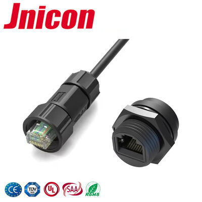 UL PA66 Śruby zamykające Nylon Cat5e M19 RJ45 Wodoszczelny złącze